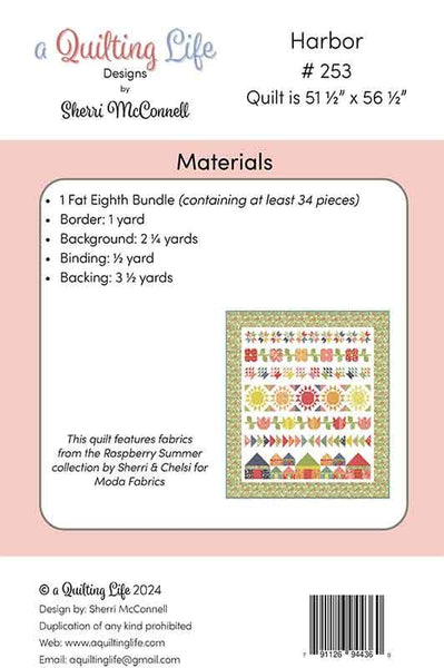 New 2025 Quilt Kit Harbor G QLD 253 Quilting Life Designs featuring Raspberry summer collection