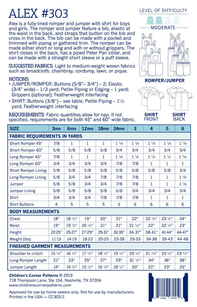 New 2025 Alex childrens pattern 3mon and up