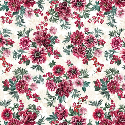 Winterberry Floral Pearlescent Collection by Kanvas Studio for Benartex
