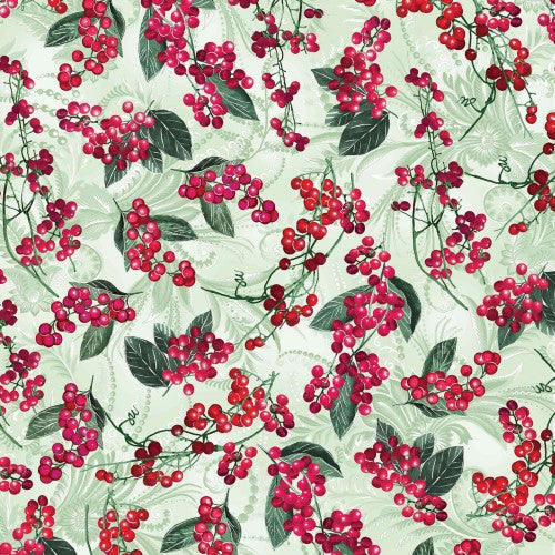 Winterberry Floral Pearlescent Collection by Kanvas Studio for Benartex