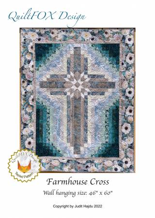 NEW 2025 Farmhouse Cross Quilt Kit featuring Cove from Robert Kauffman