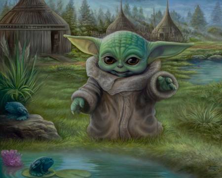 The Child Mandalorian  Epic Lucas Films by David Textiles