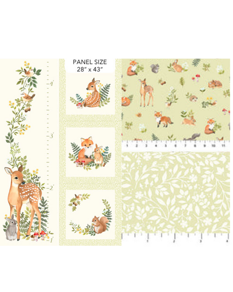 New mini bundle Woodland Babes 1 panel and 2 1/2 yard cuts