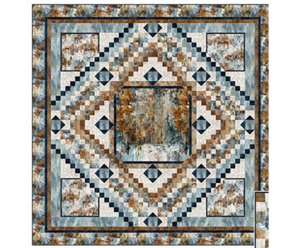 New 2025 Highland Steps Kit #2 Featuring Deer Panel including Highland View fabrics by Northcott