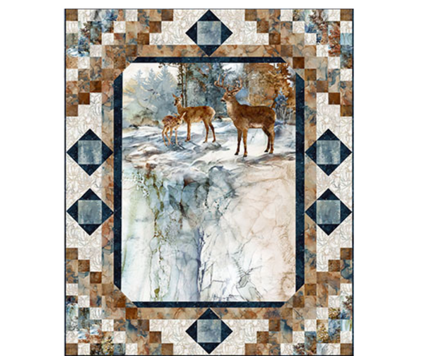 New 2025 Highland Steps Kit #2 Featuring Deer Panel including Highland View fabrics by Northcott