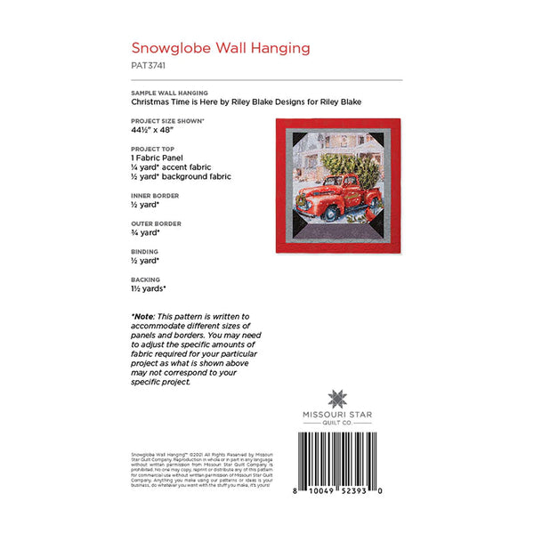 Snowglobe Wall Hanging Pattern by Missouri Star co.