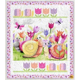 NEW to our shop. Sloan's Garden Party quilt kit featuring the Free pattern from "the world of Susybee" by Clothworks