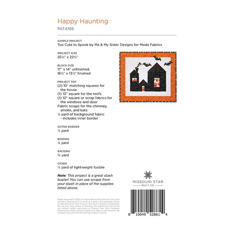 Happy Haunting Quilt Pattern by Missouri Star Novelty | Missouri Star Quilt Co.