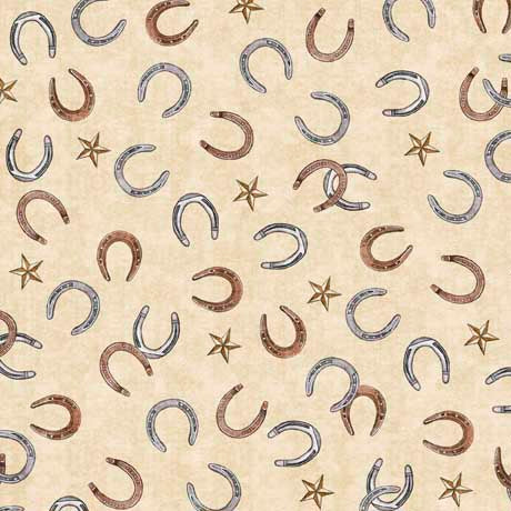 HORSESHOES  QT Fabric Hey Cowgirl