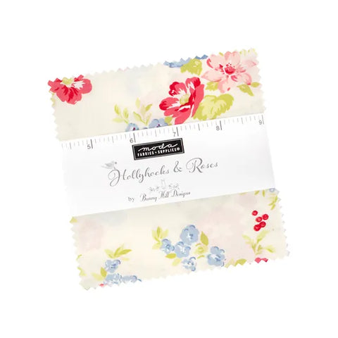 New 2025  Hollyhocks and Roses Charm Pack Moda