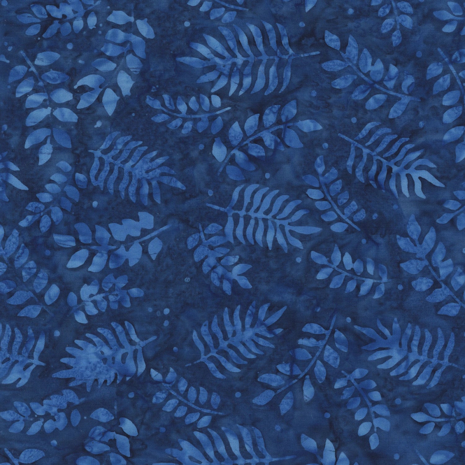 New 2025 Indigo Botanical Leaves Batik # 458Q-4
