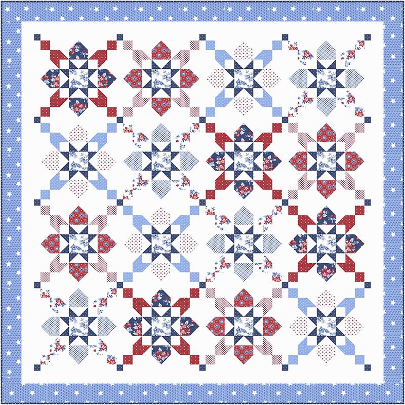 New 2025 Quilt Kit Jubilant -Featuring Star Spangled Moda