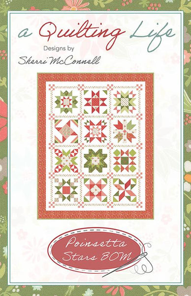 New 2026 Poinsettia Stars BOM G QLD 277 Quilting Life Pattern Only