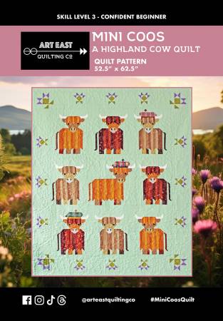New 2025 Mini Coos A Highland Cow Quilt Pattern # AEMC1123