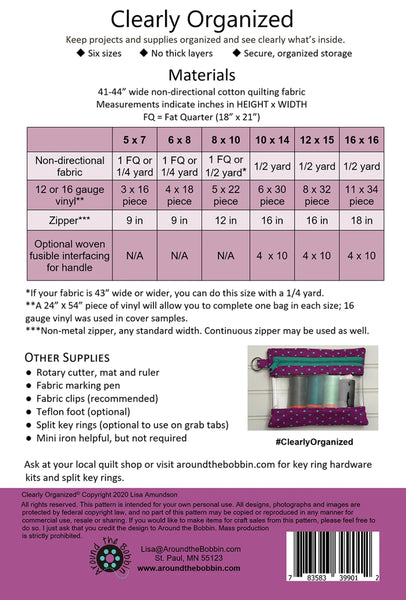 New Clearly Organized # ATB-205 Pattern
