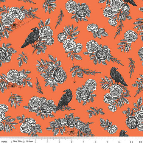 Sophisticated Halloween Main Orange Fabric Riley Blake Designs