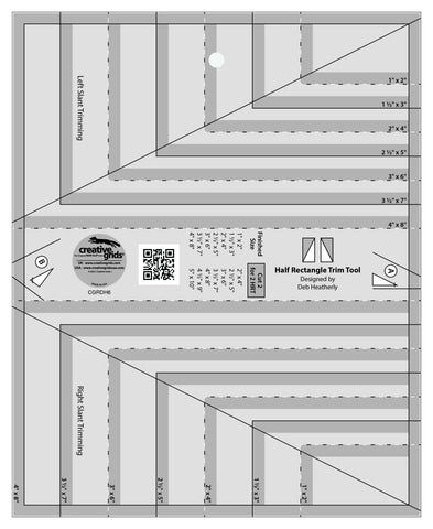 New 2025 Creative Grids Half Rectangle Trim Tool Quilt Ruler # CGRDH6