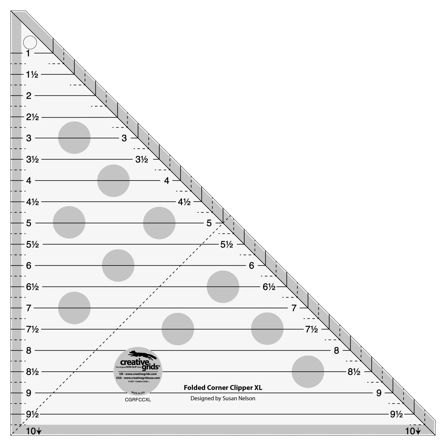 New 2025 Creative Grids Folded Corner Clipper Tool XL Quilt Ruler # CGRFCCXL