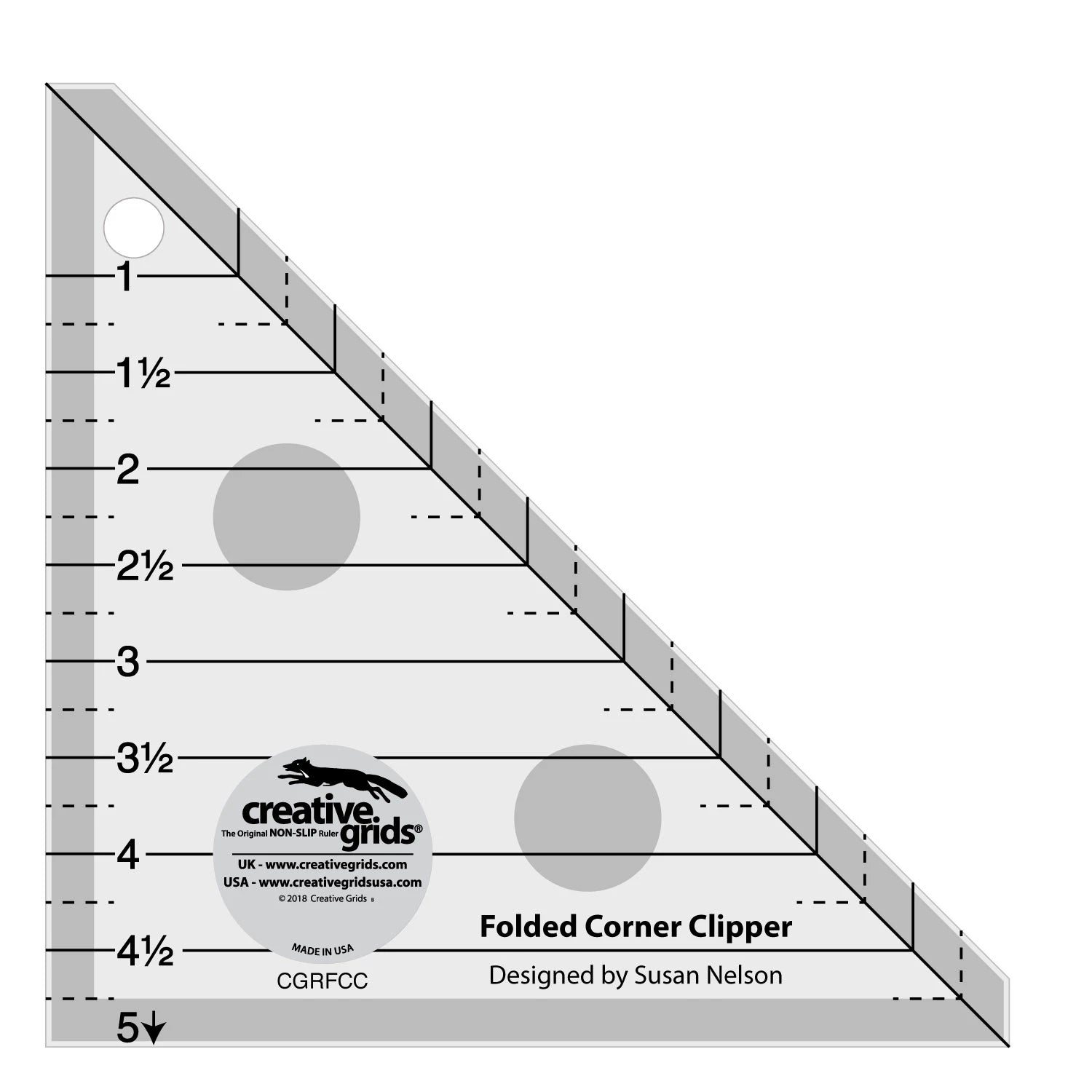 New 2025 Creative Grids Folded Corner Clipper Tool Quilt Ruler # CGRFCC