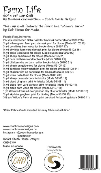 New 2025 Farm Life # CHD-2340 Quilt Pattern