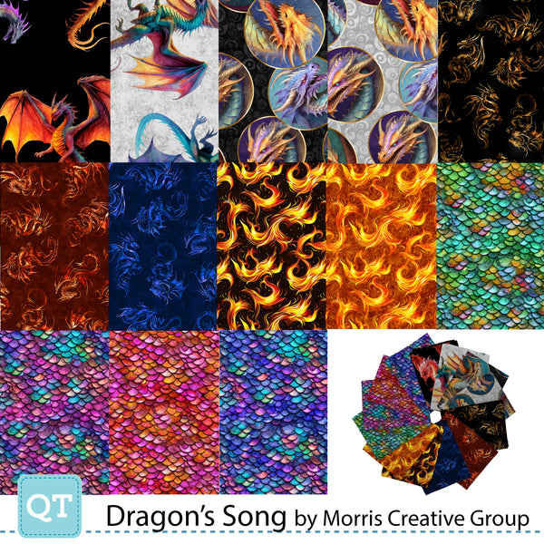 New 2025 DRAGON'S SONG Fat Quarter Bundle   QT Fabrics