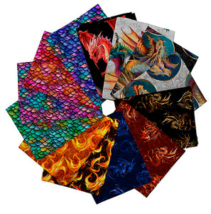 New 2025 DRAGON'S SONG Fat Quarter Bundle   QT Fabrics