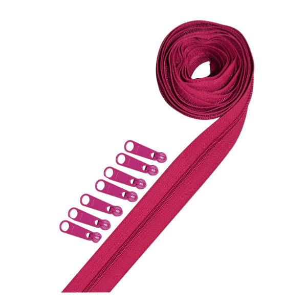 New 3 yards of Reversible Coil Zipper Tape with 8 Slides