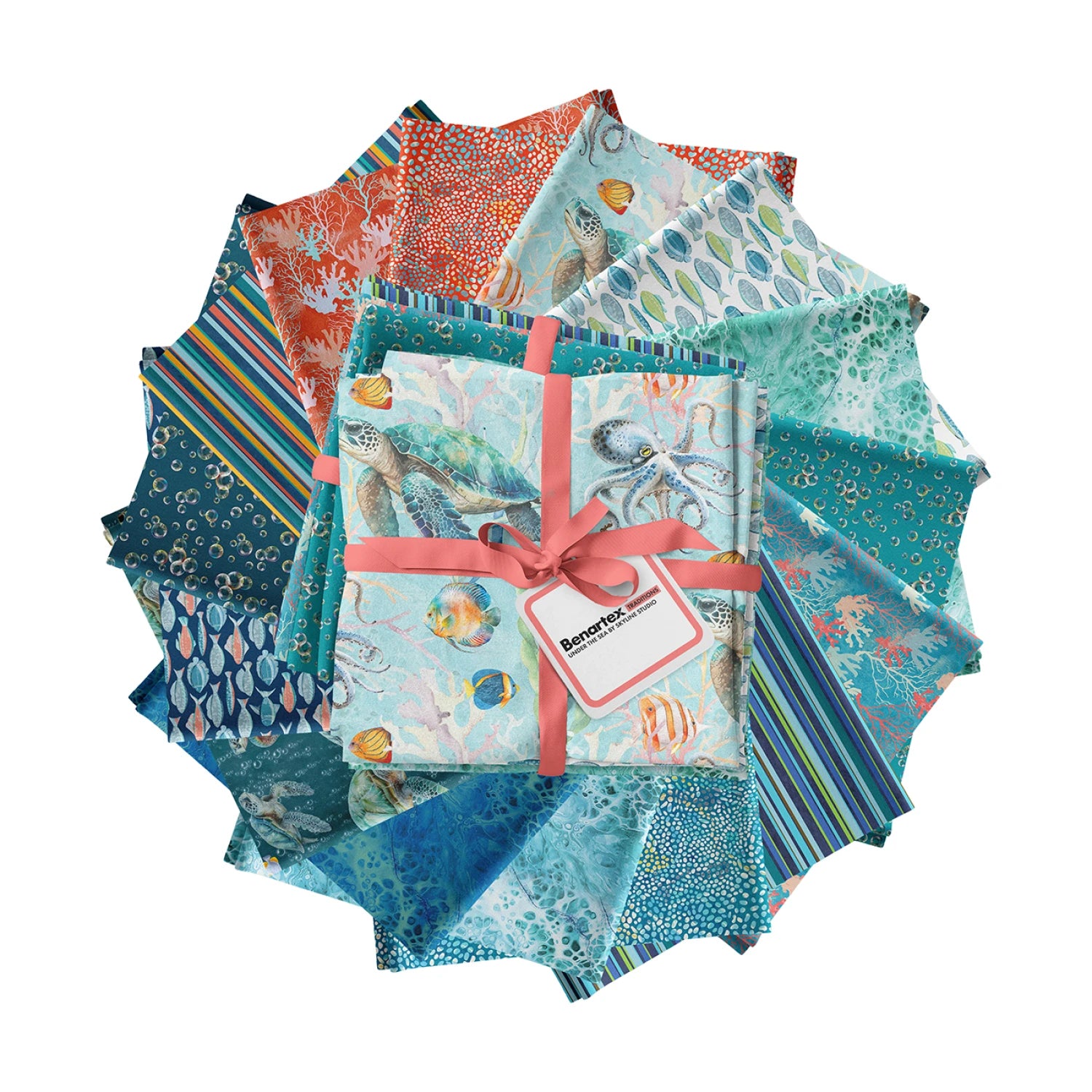 New 2025 Fat Quarter Under the Sea, 15pcs/bundle # FQUNSPK