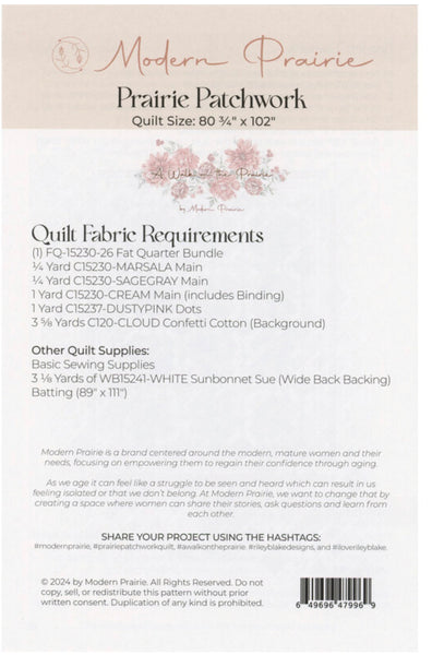 Modern Prairie Prairie Patchwork Quilt Pattern co founder Melissa Gilbert for Riley Blake Designs