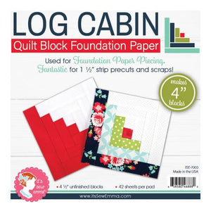 4in Log Cabin Quilt Block Foundation Papers # ISE-7003