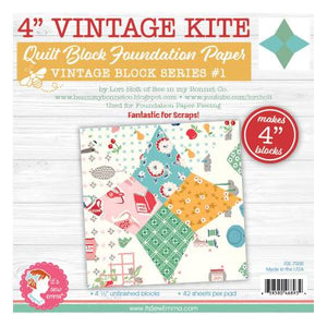 4in Vintage Kite Quilt Block Foundation Papers # ISE-7008