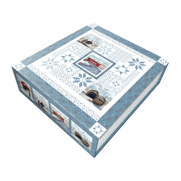 New 2026 Snowflakes Over Covered Bridges Quilt Kit - Covered Bridges in Winter