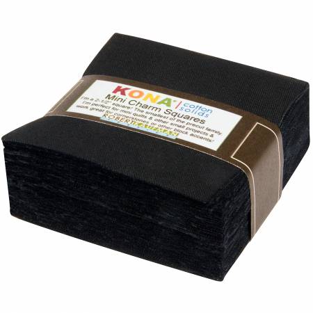 2-1/2in Mini Squares Kona Cotton All Black 84pcs.  # MCH-104-84