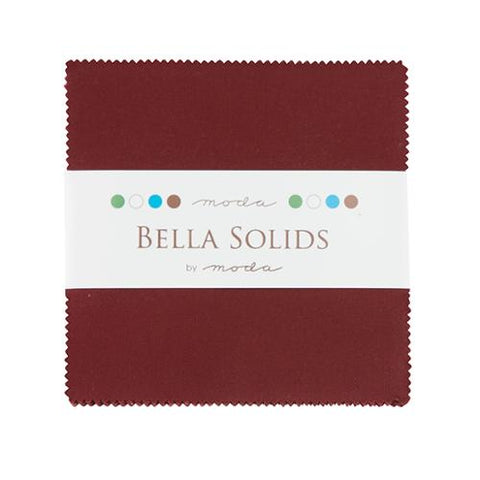 Bella Solids Charm Pack Burgundy 9900PP 18 Moda