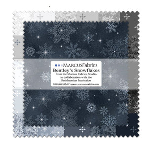 SALE Marcus Fabrics Bentley's Snowflakes Smithsonian Institution Layer Cake 10 Inch Squares