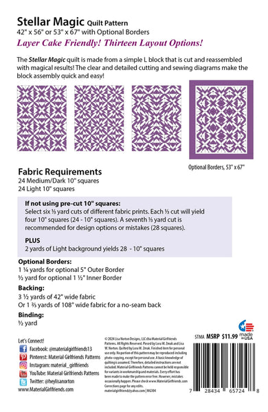 New 2026 Stellar Magic Quilt Pattern 42 x 56