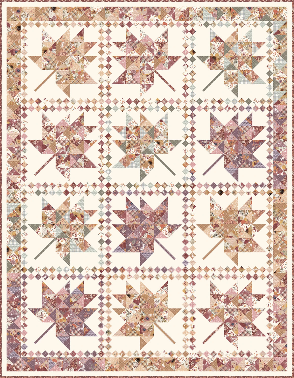 New 2025 Pattern only Prairie Leaves by Modern Prairie and Melissa Gilbert # P207-PRAIRIELEAVES