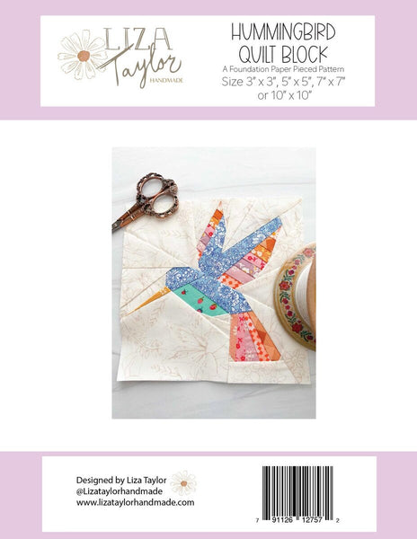 New 2026 Liza Taylor Handmade Hummingbird Quilt Block Pattern