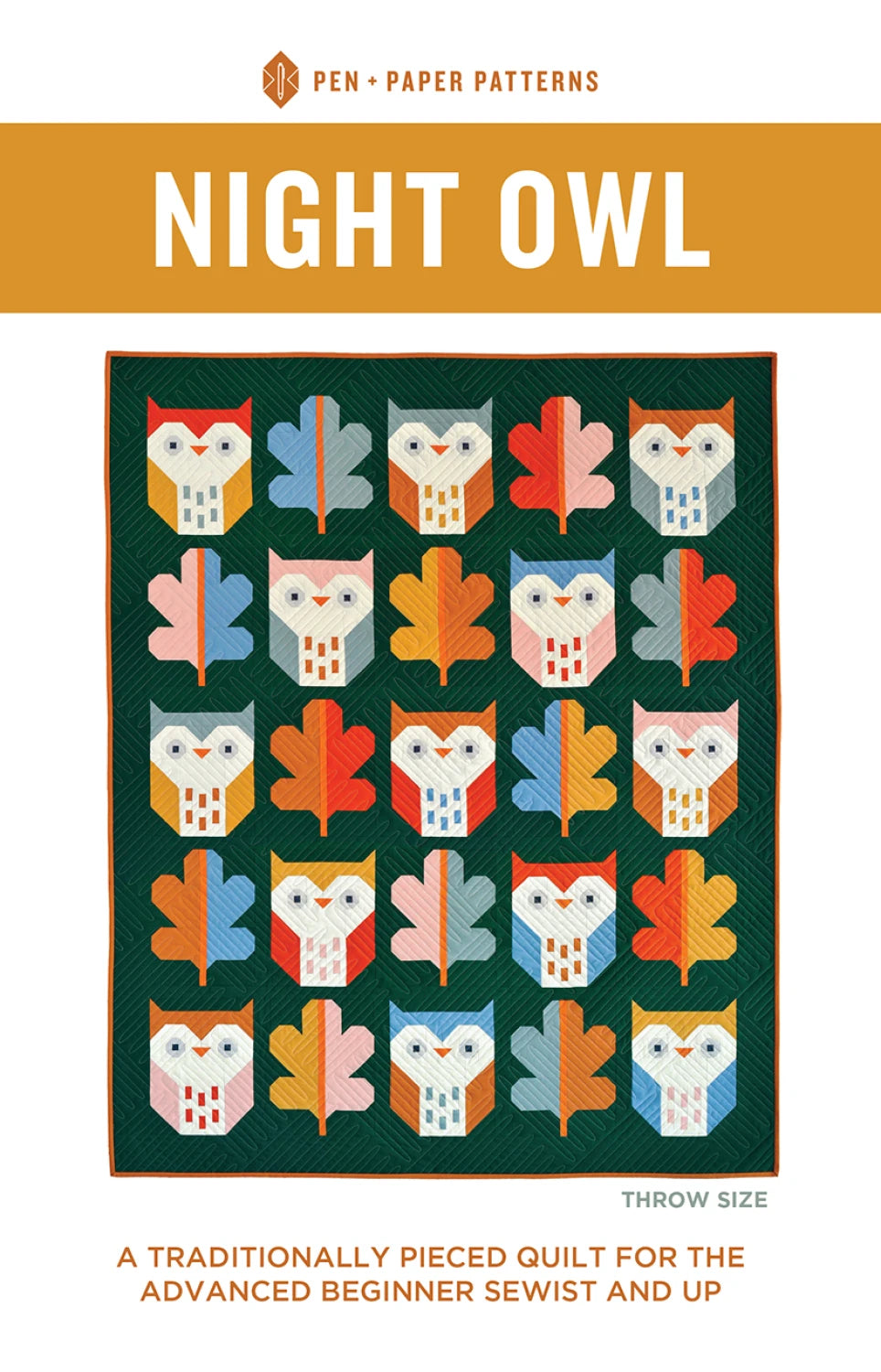 New Night Owl Quilt Pattern # PPP44 by Pen and Paper patterns