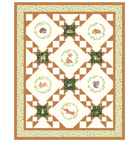 Starry Wonder Quilt Kit by Ladybug Designs featuring Woodland Babes Northcott