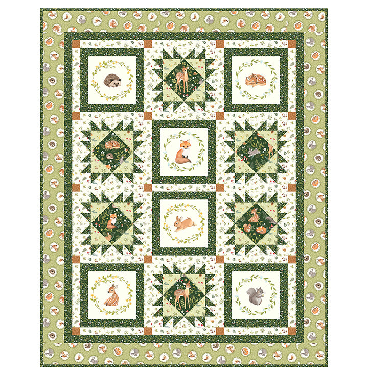 Forest Fun Quilt Kit by Bound to be Quilting with Woodland Babes Fabric Collection