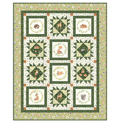 Forest Fun Quilt Kit by Bound to be Quilting with Woodland Babes Fabric Collection