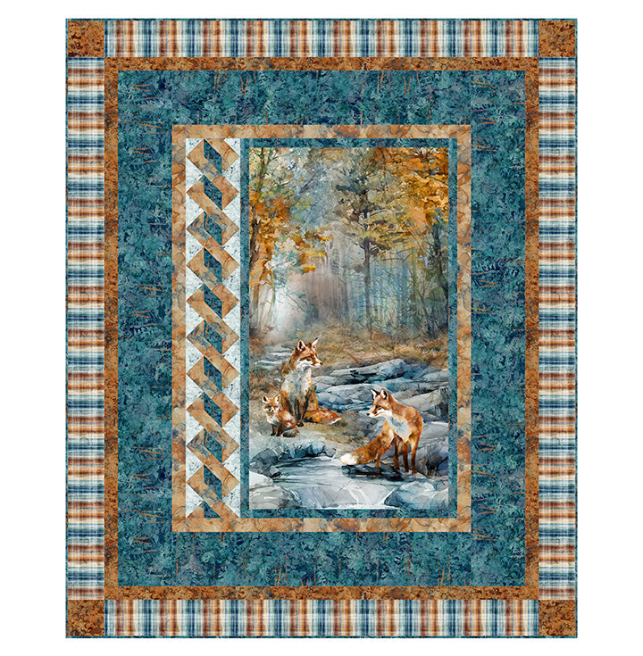 New 2025 Quilt Kit First Light 56”x68”  featuring Fox Den Stonehenge Northcott