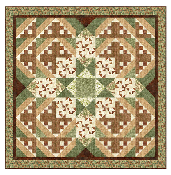 New 2026 Natures Inspiration Quilt pattern from Bound to be Quilting for Northcott Organics