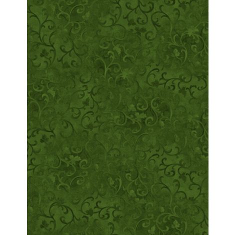 NEW 2025 Scroll Very Dk. Green 1077 89025 799  Wilmington Prints