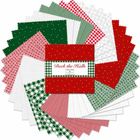 5in Squares Deck The Halls, 42pcs Wilmington Prints