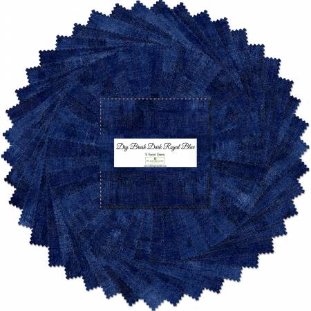 5in Squares, Dry Brush Dark Royal Blue, 42pcs, Wilmington Prints