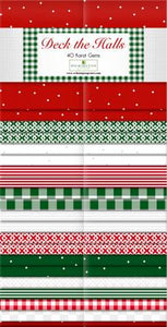 Sale 2.5in Strips Deck The Halls, 40pcs Wilmington Prints