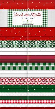 Sale 2.5in Strips Deck The Halls, 40pcs Wilmington Prints