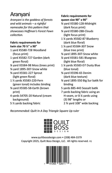New Aranyani # QBOSS-6117 Quilt Pattern Two sizes available